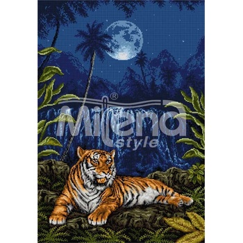 Milena Style Лунен тигър - гоблен със схема конци dmc 1: 4