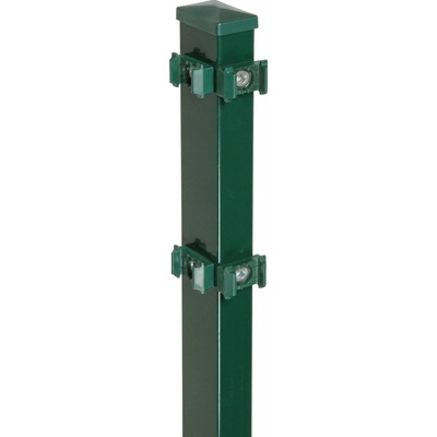 Rohový plotový stĺpik pre dvojité zvárané pletivo zelený 4 cm x 6 cm x 180 cm