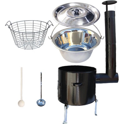 Kessel kotlík na guláš nerez 15 l INOX 1,2 mm kotlina smalt CLASSIC průměr 36 cm poklice nerez 41 cm naběračka 350 ml a vařečka 50 cm PARTY – Hledejceny.cz