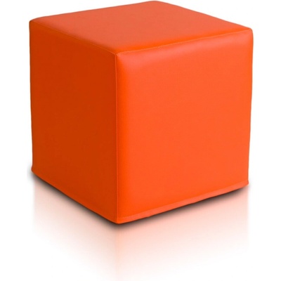 INTERMEDIC SK - Taburetka BLOCK 40x40 cm z ekokože | multifunkčný vak, podnožka, kocka E04 - Oranžová pomaranč (ekokoža)