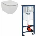 GROHE Комплект тоалетна чиния Ideal Standard Tesi AquaBlade с капак с плавно затваряне и казанче Grohe с клапа Skate Air (T352701+T007901+38721001)