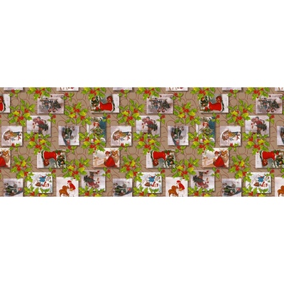 Sanem Plastik 1575 PVC ubrus Florista Vánoční střípky 140x180 cm