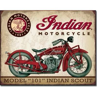 Desperate Enterprises, Inc Indian Scout - plechová cedule, 40x32 cm 1933