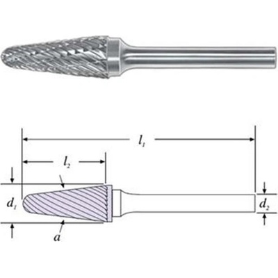 SGS 25353 (SL-7M) - Fréza technická SL-7M kuželová s rádiusem pr. 19,0x38mm, stopka 6mm