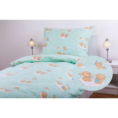 JAN peří povlak na polštář Zvířátka a letadla tyrkysová 100 x 80 cm – Hledejceny.cz