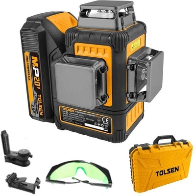 TOLSEN TOOLS Нивелир лазерен TOLSEN MP20V, 20V, 2Ah, 30 м, зелен лъч, 12 линии (ТЛС87324)