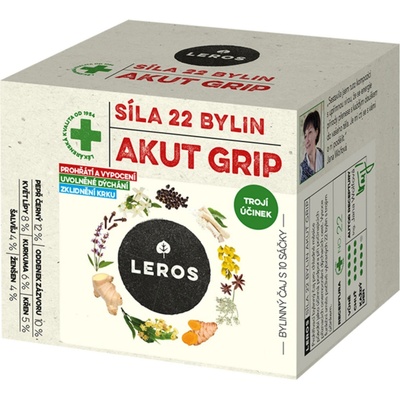 Leros Síla 22 bylin AKUT GRIP bylinný čaj 10 ks
