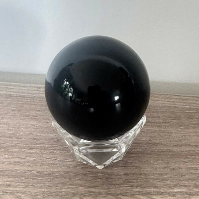 Nefertitis Obsidián černý nebeské oko koule Mexiko 7 NF63757 - cca ø 4,8 cm, 144,2 g