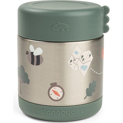 Done By Deer Dětská termonádoba Tiny Trails zelená 300 ml