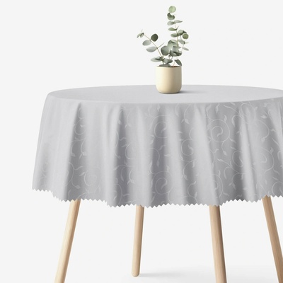 Goldea sviatočný okrúhly teflónový obrus sivý s veľkými ornamentmi Ø 150cm