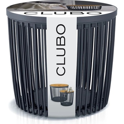Prosperplast Set 2 univerzálnych košov CLUBO s bambusovými vekami 25 + 35 l antracit