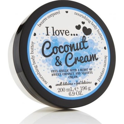 I Love Vyživujúce telové maslo s vôňou kokosu a jemného krému (Coconut & Cream Nourishing Body Butter) 200 ml