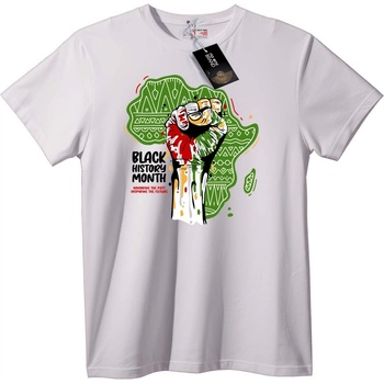 NOONEBRAND Тениска Черен исторически месец с юмрук - M, Black