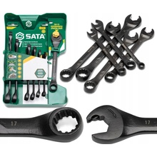 Sata Tools Očkoploché ráčnové klíče X6 8 ÷ 17 mm černé Sada 7 dílů ST47530