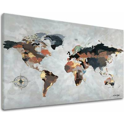 Obraz na plátne MAPA SVETA - 110x70 cm
