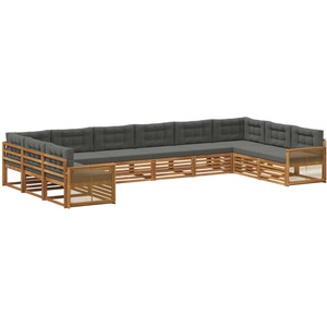 vidaXL Комплекти дивани 10 бр. Солидно акациево дърво (3383900)