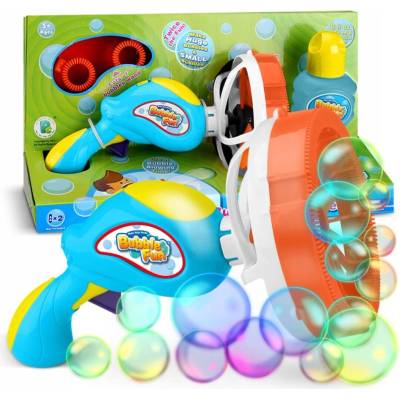 STROJEK NA VÝROBU BUBLIN PISTOLE NA BUBLINY BAZOOKA RICOKIDS a NÁPLŇ