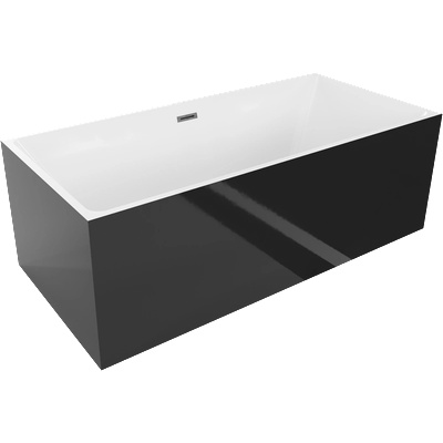 Mexen Nita свободно стояща вана 170 x 80 cm, бяла/черна, преливник gun gray четкан - 52091708075-66 (52091708075-66)