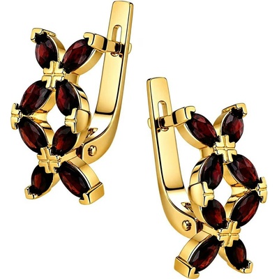 Zlaton Náušnice žluté zlato s almandiny visací 1.8cm 5.6g O28052505751