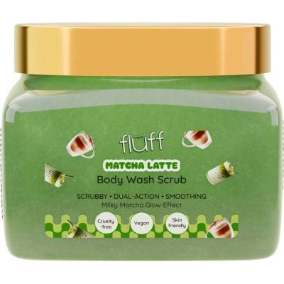 Fluff Скраб за тяло, матча лате, 350 ml