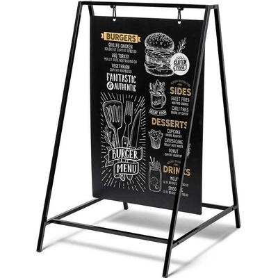 Jansen Display s.r.o. Kriedové drevené áčko Swing 50x70 cm, čierna