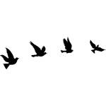 Wallity Метални декорации за стена в комплект от 4 броя 18x20 cm Birds - Wallity (899SKL2355)