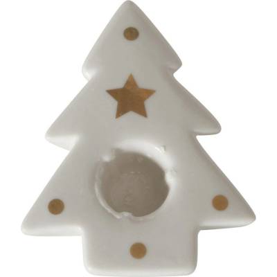 Boltze Home Svícen na tealight ve vánočním tvaru BRYNO, bílá bílá