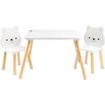 Moni Toys Дървена маса с 2 стола White Bears