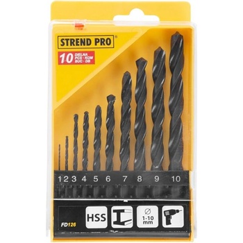 Sada vrtákov Strend Pro FD126, 10 dielna, 1-10 mm, HSS, do kovu