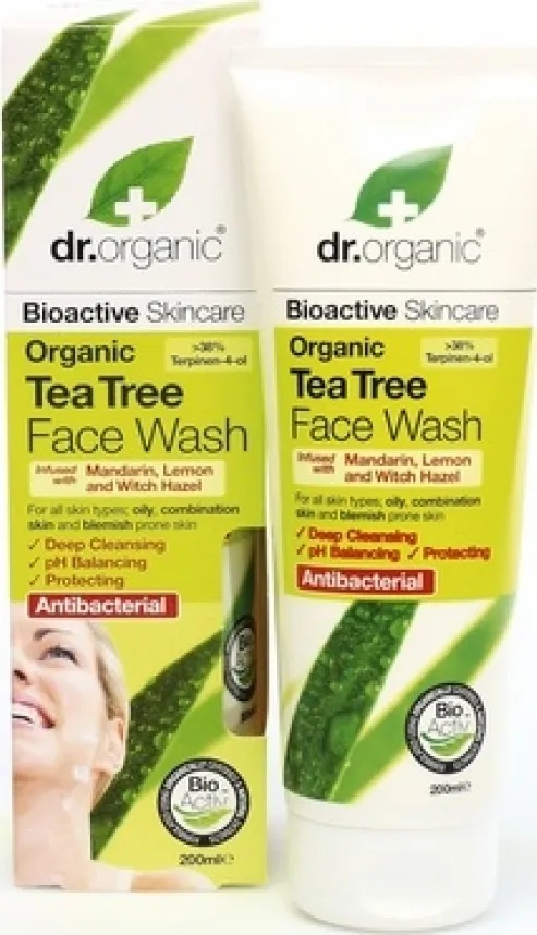 Dr. Organic Измиващ гел за лице с чаено дърво,