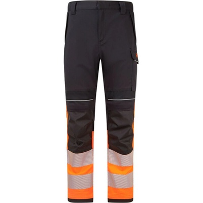 PortWest PW3 MODAFLAME HVO FR451 Pánské reflexní kalhoty černá/oranžová