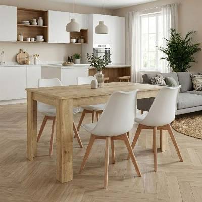 TopMebel Комплект за трапезария 5 части Darlen - Viva в цвят сапфирен дъб - бял 125x72x74см