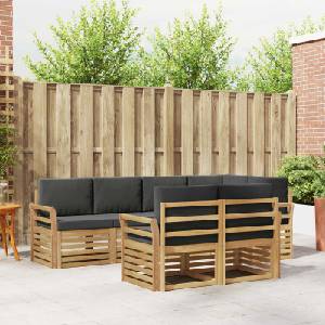 vidaXL Комплект дивани за открито 7 бр. Бяло и антрацит Полиестер (3391997)