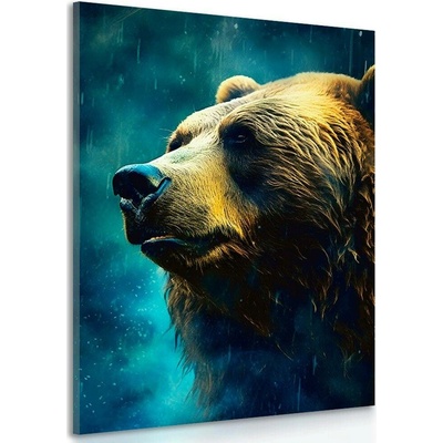Obraz modro-zlatý medvěd - 40x60