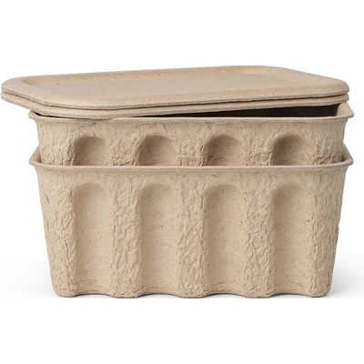 Ferm Living Úložný box Paper Pulp 28 x 12,5 cm sada 2 ks hnědá