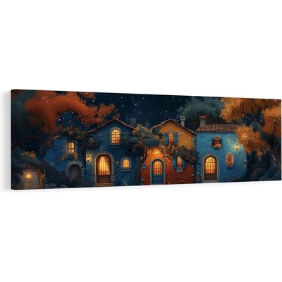 Obraz sváteční klid v malebné vesnici - 135x45
