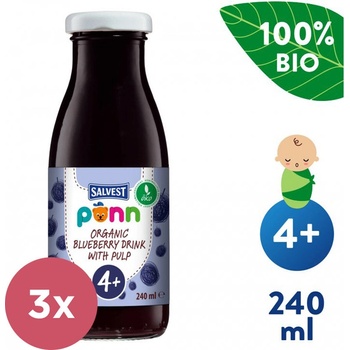 SALVEST Põnn Čučoriedková šťava s dužinou od 4.mesiaca BIO 240 ml