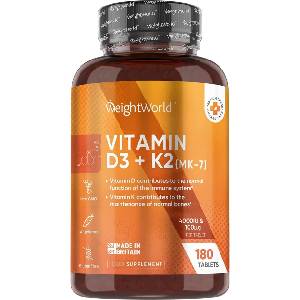 WeightWorld Vitamin D3 + K2, 240 таблетки, Weight World
