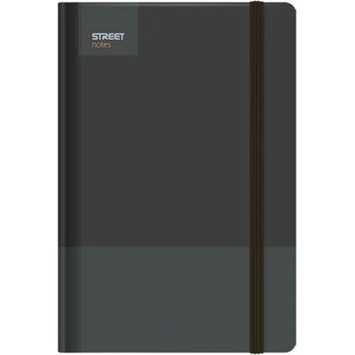 Blok A5, 100l, 80g, linkovaný - Casual Black s gumou