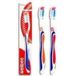 WELLBEE Toothbrush for adults with moderate hardness (blister 3) - mix of colors 1pcs