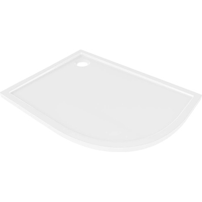 Mexen Flow полукръгъл асиметричен тънък ляв 90 x 80 cm, бял блясък - 46Q108090L (46Q108090L)