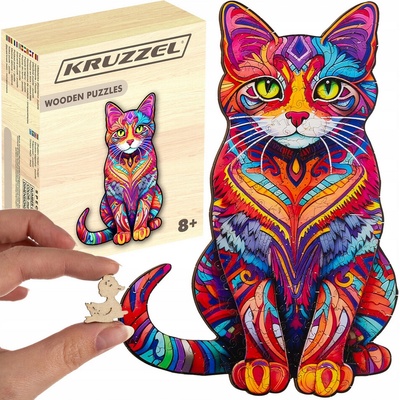 Kruzzel 22878 Dřevěné kočka 38 x 24 cm 130 dílků