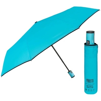 Дамски автоматичен Open-Close чадър Perletti Technology 21805, Неоново син