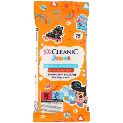 Cleanic Junior osviežujúce vlhčené obrúsky 15 ks