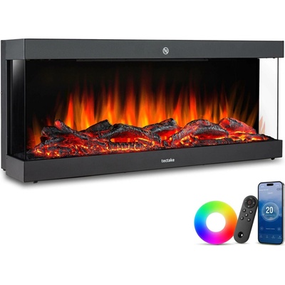TecTake elektrický nástěnný krb černá