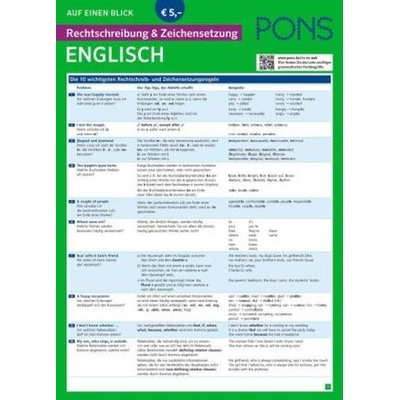 PONS Rechtschreibung und Zeichensetzung auf einen Blick, Englisch
