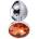X Fun Метално дилдо Butt Plug "SILVER CRYSTAL ORANGE" 7 см. Размер-S