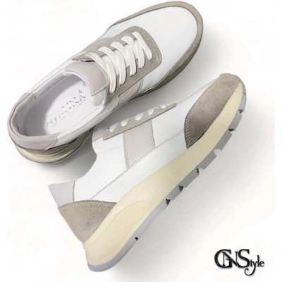 GNStyle Атрактивни дамски сникърси от естествена кожа и естествен велур