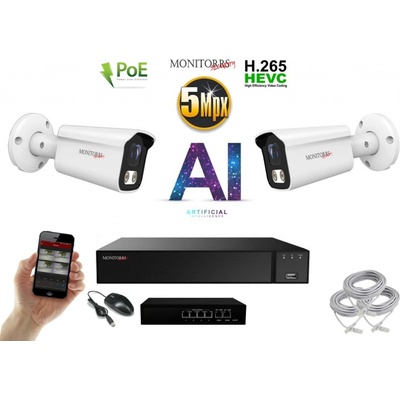 Monitorrs Security AI IP 2 kamerový set WTube 6372K2B