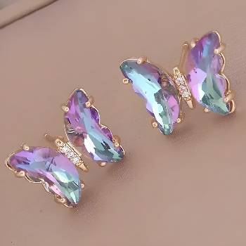 HARAHU Обици lo-29246 - Слабо Лилава kp29246 (lo-29246)